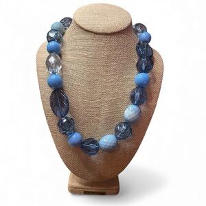 Vintage Blue Beaded Necklace